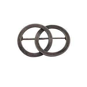 Beau Sterling Silver 925 Interlocking Circles Round Brooch Pin Vintage Textured